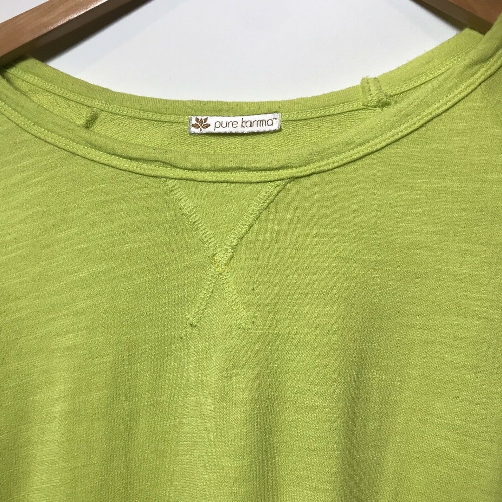 PURE KARMA Women's Lydia Tee lime green SOFT Long - Picture 4 of 5